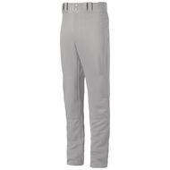 100% polyester double knit. Pro player fit. Tunnel belt loop waist. Front fly with extended two-snap closure. Two set-in back pockets with button closure. Double knee. Hemmed bottom.

